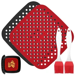 2 Pcs Air Fryer Liners,Sonku Non-Stick 8.5 Inch Square Mats For Airfryers Oven Pressure Cooker