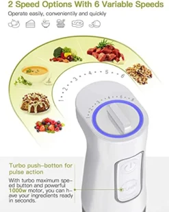 Bobique Immersion Hand Blender, 500W 6-Speeds 5-in-1 Stainless Steel Stick Blender With Chopper, 600ml Beaker, Eggs Beater, Milk Frother 11 Bobique Immersion Hand Blender, 500W 6-Speeds 5-in-1 Stainless Steel Stick Blender With Chopper, 600ml Beaker, Eggs Beater, Milk Frother -Kitchen Island Sale 51TAzsiuOGL