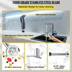 Commercial Immersion Blender 350W Power, Hand Held Mixer With 15.7-Inch 304 Stainless Steel Removable Shaft, Electric Stick Blender Constant Speed 16000RPM -Kitchen Island Sale 51TBXhGPAuL