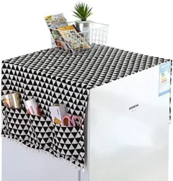 MF2FLAY Fridge Dust Proof Cover Multi-Purpose Washing Machine Top Cover With Refrigerator Storage Organizer Bags (35In X 12In, Black And White) -Kitchen Island Sale 51Tm2HocE L. AC