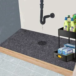 Under The Sink Mat, 24 X 60 In, Durable Premium Mats Protect Kitchen And Bathroom Cabinets, Waterproof Absorbent Shelf Liner, Grey