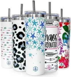Insulated Tumbler With Lid And Straw | Reusable Travel Tumblers For Water, Smoothie & Tea | 20oz Iced Coffee Cup With Lids & Stainless Straws | Chaos Coordinator Gifts For Women -Kitchen Island Sale 51Tvy4m7qlL. AC