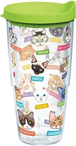 Tervis Flat Art - Cats Tumbler With Wrap And Lime Green Lid 16oz, Clear -Kitchen Island Sale 51UCkWgOL. AC