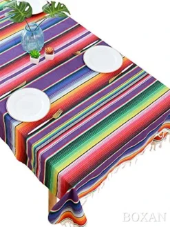 Chic Mexican Blanket Tablecloth, 100% Cotton Festive Fiesta Table Cloths For Mexican Wedding Bridal Shower Birthday Party Table Linen, Stylish Outdoor Picnic Dinning Table Overlay, 59 X 84 Inch -Kitchen Island Sale 51UDOhze1bL