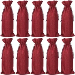 Burlap Wine Bags With Drawstrings, Wine Gift Bags - Reusable Bottle Bags Perfect For Travel, Wedding, Birthday, Housewarming And Dinner Party(Red) -Kitchen Island Sale 51UISSdLbbL. AC