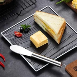 Wide Butter Spreader Knife Set 4-Piece Stainless Steel Cheese Knife Serrated Edge Sandwich Condiment Jam Bread Cream Knives 7.8-inch -Kitchen Island Sale 51UOoS5psqL