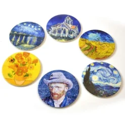 Coasters For Drinks Ceramic Van Gogh Art Coasters Set - Use 6 Famous Van Gogh Paintings, Unique Housewarming Gifts For New Home Decorative By WOWDING -Kitchen Island Sale 51URCPOaRNL