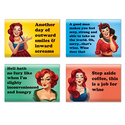 4 Pack Refrigerator Magnets - Funny Fridge Magnet - Perfect Housewarming Gift, Or Gift For Women Friends 1 4 Pack Refrigerator Magnets - Funny Fridge Magnet - Perfect Housewarming Gift, Or Gift For Women Friends