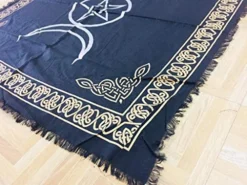 Altar Cloth Triple Moon Pentagram Goddess Witchcraft Alter Tarot Spread Top Cloth Wiccan Square Spiritual 18 By 18 Sacred Cloth (Triple Moon Pentagram Gold Silver) -Kitchen Island Sale 51UapJAqwmL