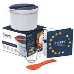 WIPPY Microwave Rice Cooker And Pasta Cooker With Built-in Colander - Versatile Cooking Options, Ideal For Dorm, Small Kitchen, Office Or RV