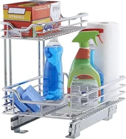 2 Tier Sliding Cabinet Organizer, Easy Glide Cabinet Shelf Organizer C4262-1 -Kitchen Island Sale 51V3 h3NL. AC