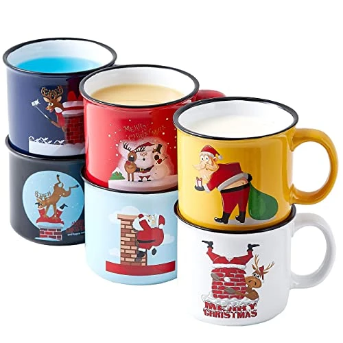 14 Oz Christmas Coffee Mug Set Of 6, Best Christmas Gifts For Women, 14 Ounce Ceramic Mugs Set In Funny Santa Design, Hot Chocolate Cups For Kids, Coffee Cups 2 14 Oz Christmas Coffee Mug Set Of 6, Best Christmas Gifts For Women, 14 Ounce Ceramic Mugs Set In Funny Santa Design, Hot Chocolate Cups For Kids, Coffee Cups - Image 2