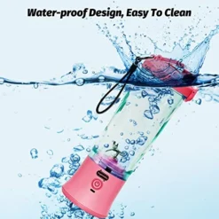 20 Oz Portable Blender USB Rechargeable, Supkitdin Waterproof Personal Blender For Shakes And Smoothies, With 6 Ultra-sharp Blades For Travel, Office & Sports (Red Pink) -Kitchen Island Sale 51VZBWRafiL