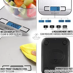 Digital Food Scale - 304 Stainless Steel Kitchen Scale - Features LCD Screen, Measures 5 Different Units Including Grams & Ounces - For Baking, Cooking, Weight Loss Keto & Meal Preps 5 Digital Food Scale - 304 Stainless Steel Kitchen Scale - Features LCD Screen, Measures 5 Different Units Including Grams & Ounces - For Baking, Cooking, Weight Loss Keto & Meal Preps -Kitchen Island Sale 51VhVlJ0RiL