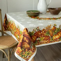 Harvest Splendor Engineered Printed Fabric Table Cloth, Fall, Harvest, And Thanksgiving Tablecloth(60" X 120" Rectangular)