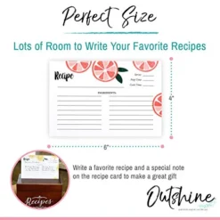 Utshine Premium Recipe Cards 4x6 Inches, Lemon Design (Set Of 50) | No-Smear Double Sided Cardstock | Bulk Blank Recipe Cards For Recipe Box 4x6 | Recipe Cards For Bridal Shower | Great Gift For Mom -Kitchen Island Sale 51VnbzYxslL