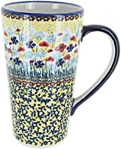 Ish Pottery Blue Daisy Large Coffee Mug -Kitchen Island Sale 51VozzmDJUL. AC