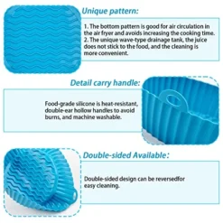 2PCS Reusable Air Fryer Silicone Pot Xinrongda Air Fryer Liners, 7.5inch/20cm Non-Stick Waterproof Air Fryer Accessories For Oven, Microwave Cake Baking Pans, Home Kitchen,Blue -Kitchen Island Sale 51Vtfs3oEbL