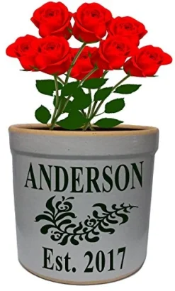 2 Gallon Personalized Stoneware Crock - Wedding Tulip -Kitchen Island Sale 51W7Kix4GbL
