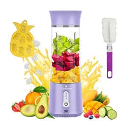 Portable Blender, Personal Size Mini Blender, 17 Oz USB Rechargeable Jucier Cup, Shakes And Smoothies With Ice Tray For Home, Travel, Sport, Office