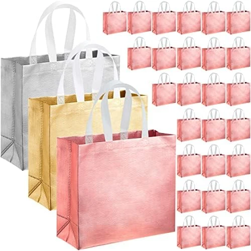 Eccliy 60 Pieces Reusable Gift Tote Bags Grocery Shopping Bag With Handles For Bridesmaid Birthday Party Wedding, 12.2x11x4.7 Inch (Multicolored) 8 Eccliy 60 Pieces Reusable Gift Tote Bags Grocery Shopping Bag With Handles For Bridesmaid Birthday Party Wedding, 12.2x11x4.7 Inch (Multicolored) - Image 8