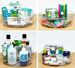 4 Pack Lazy Susan 11.5" Inch Turntable Organizer Organization Storage Container Bins Spice Rack Cabinet Rotating Condiment For Pantry Countertop Kitchen Vanity Bathroom Jewelry Holder Clear -Kitchen Island Sale 51XBGmQuMKL