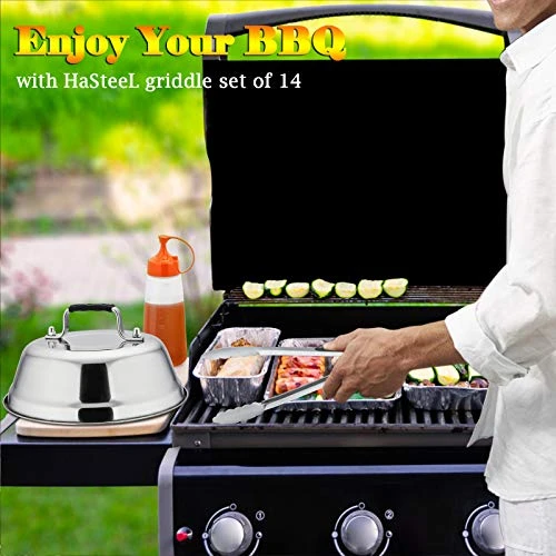 Griddle Accessories Kit Of 14, HaSteeL Stainless Steel Griddle Tools Set With Carrying Bag, Heavy Duty Metal Spatulas, Melting Domes, Scraper For Teppanyaki Flat Top BBQ Outdoor, Dishwasher Safe 4 Griddle Accessories Kit Of 14, HaSteeL Stainless Steel Griddle Tools Set With Carrying Bag, Heavy Duty Metal Spatulas, Melting Domes, Scraper For Teppanyaki Flat Top BBQ Outdoor, Dishwasher Safe - Image 4