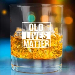 Ld Lives Matter Whiskey Scotch Glass 11 Oz- Funny Birthday Or Retirement Gift For Senior Citizens- Old Fashioned Whiskey Glasses- Classic Lowball Rocks Glass- Gag Gift For Dad, Grandpa, Made In USA -Kitchen Island Sale 51XKL3xxhTL