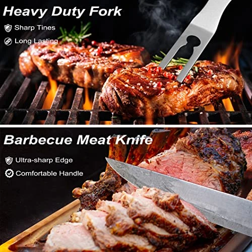 26PCS Grill Accessories For Outdoor Grill Utensils Set Stainless Steel BBQ Tools Grilling Tools Set For Father's Day Birthday Presents, Barbecue Accessories Kit Ideal Grilling Gifts For Men Dad 3 26PCS Grill Accessories For Outdoor Grill Utensils Set Stainless Steel BBQ Tools Grilling Tools Set For Father's Day Birthday Presents, Barbecue Accessories Kit Ideal Grilling Gifts For Men Dad - Image 3