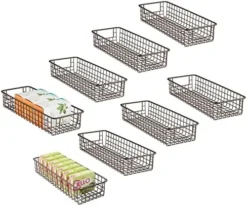 MDesign Metal Wire Food Storage Basket Organizer With Handles For Organizing Kitchen Cabinets, Pantry Shelf, Bathroom, Laundry Room, Closets, Garage - Concerto Collection - 8 Pack - Soft Brass -Kitchen Island Sale 51XRaRHy7SL. AC