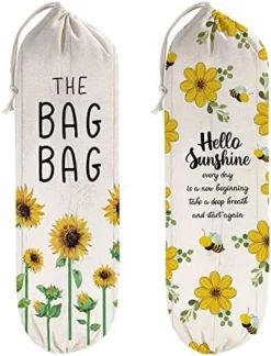 WELLBANEE 2Pcs Sunflower Plastic Bag Holder For Kitchen, The Bag Bag, Plastic Bag Organizer- PB001 -Kitchen Island Sale 51XUo4uGXkL. AC