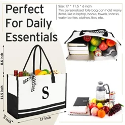 GLORIEROO Lace Canvas Tote Bag - Personalized Present Beach Bag Unique Gifts For Women Teachers/Mothers Day/Birthday/Brides -Kitchen Island Sale 51XY1LxHCcL