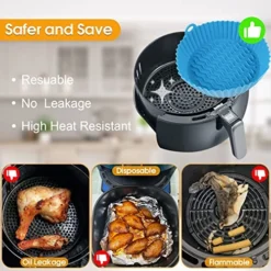 2 Pcs Silicone Air Fryer Liners, 7.5 Inch Reusable Air Fryer Silicone Basket Heat Resistant Easy Cleaning Air Fryers Silicone Pot Round For 3 To 5 QT Oven Accessories -Kitchen Island Sale 51XdOEZwFIL