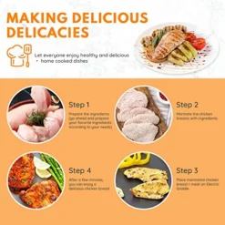 Black Electric Skillet, Spout Dishwasher Safe, Scratch Resistant, Non-Stick, Anti Slip Chassis, Adjustable Temperature 13 Black Electric Skillet, Spout Dishwasher Safe, Scratch Resistant, Non-Stick, Anti Slip Chassis, Adjustable Temperature -Kitchen Island Sale 51Xo4fqchGL 2