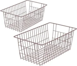 Freezer Baskets Wire Storage Baskets Closet Baskets Bin Farmhouse Organizer Storage Bins Organization Storage For Home, Office, Bathroom, Pantry -Set Of 2, 15.7" -Kitchen Island Sale 51XrIlzT3GL. AC