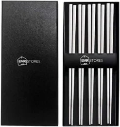 Stainless Steel Chopsticks - Multicolor Reusable Chopsticks - 5 Pairs Dishwasher Safe Metal Chopsticks - Easy To Use - Square Lightweight Chop Sticks - Gift Set 17 Stainless Steel Chopsticks - Multicolor Reusable Chopsticks - 5 Pairs Dishwasher Safe Metal Chopsticks - Easy To Use - Square Lightweight Chop Sticks - Gift Set -Kitchen Island Sale 51XtRbfsilL. AC