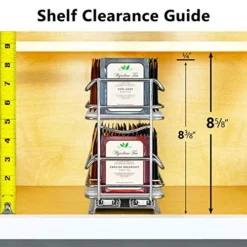 ® Slide Out Tea Bag Holder Organizer - Double Upper Kitchen Cabinet Pull Out Rack, Organize Up To 140 Tea Bags - Lifetime Limited Warranty - Chrome -Kitchen Island Sale 51XvhGA2ISL