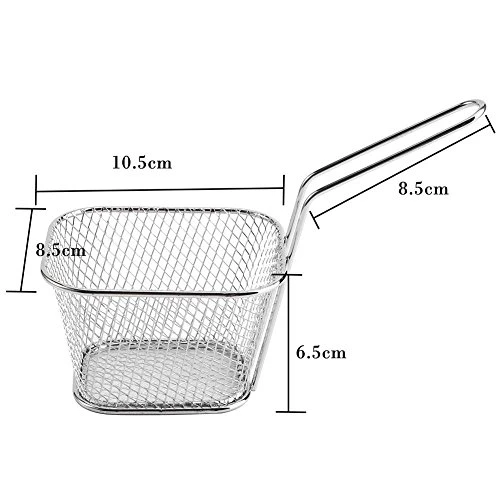 Fryer Basket For Chip 8 Pcs Stainless Steel Square Fries Basket For Fried Food, Chip Frying Serving Basket For Chips, Shrimps, Onion Rings, Kitchen Restaurant Cooking Tools 3 Fryer Basket For Chip 8 Pcs Stainless Steel Square Fries Basket For Fried Food, Chip Frying Serving Basket For Chips, Shrimps, Onion Rings, Kitchen Restaurant Cooking Tools - Image 3
