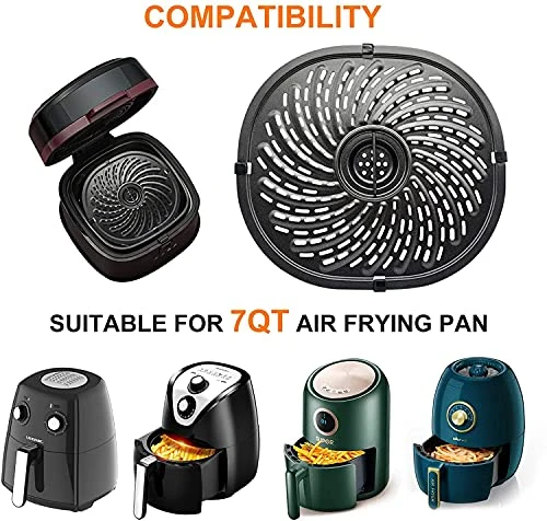 Air Fryer Grill Pan For Power XL Gowise 7QT Air Fryers,Nonstick Coating Crisper Plate,Air Fryer Replacement Parts,Air Fryer Rack,Air Fryer Accessories,Enamel Coating,Non-stick,Dishwasher Safe 3 Air Fryer Grill Pan For Power XL Gowise 7QT Air Fryers,Nonstick Coating Crisper Plate,Air Fryer Replacement Parts,Air Fryer Rack,Air Fryer Accessories,Enamel Coating,Non-stick,Dishwasher Safe - Image 3