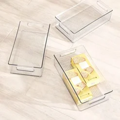 IDesign Plastic Refrigerator And Freezer Storage Bin, BPA-Free Organizer For Kitchen, Garage, Basement, Set Of 3, Clear, 3 Count -Kitchen Island Sale 51YC2uBRC5L