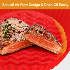 2 Pack Air Fryer Silicone Liners-7.5inch Round Reusable Air Fryer Silicone Basket Liners, Heat Resistant Air Fryer Pot Inserts, Dishwasher Safe, Fits 3 To 5 Qt For Air Fryer Oven Accessories -Kitchen Island Sale 51YS0kw8dSL