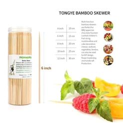 [200 PCS] 6 Inch Bamboo Skewers, Premium Wooden Skewers Without Splinters, Skewers For Grilling, BBQ, Appetizer, Fruit Kabobs, Chocolate Fountain, Cocktail Toothpicks, And Food Skewer Sticks. -Kitchen Island Sale 51YWuCOIgNL