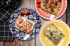 Salad Plates - Dish Set Of 6 Cute Colorful Porcelain Stoneware Dinnerware, Great For Dessert, Appetizers, Small Dinner, Serving Dishes For Entertaining, Microwave Safe, 8.5 Inch Diameter -Kitchen Island Sale 51YwXSFMYwL