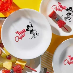 Vitrelle 8-Piece Salad Plate Set, Triple Layer Glass And Chip Resistant, Lightweight Round Plates And Bowls Set, Disney's Mickey Mouse - The True Original -Kitchen Island Sale 51YyihvIXKL