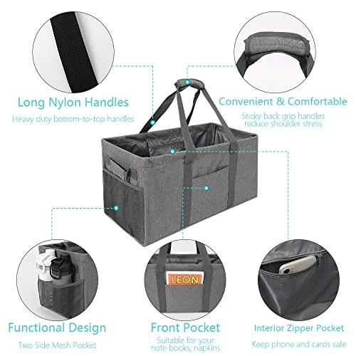 Acnusik Extra Large Utility Tote Bag For Women With Pockets,Canvas Collapsible Tote Bags 4 Acnusik Extra Large Utility Tote Bag For Women With Pockets,Canvas Collapsible Tote Bags - Image 4