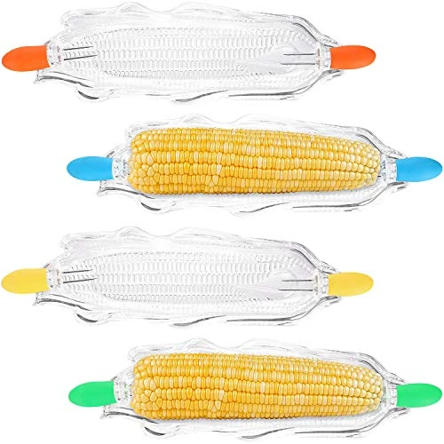 12 Pieces Corn Cob Holders And Dish Set Transparent Dish Stainless Steel Skewer Needle BBQ Tool And Plastic Corn Tray 1 12 Pieces Corn Cob Holders And Dish Set Transparent Dish Stainless Steel Skewer Needle BBQ Tool And Plastic Corn Tray