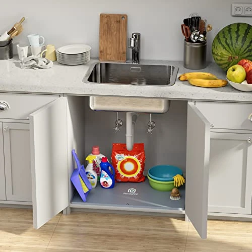 Under Sink Mat, 28" X 22" Silicone Kitchen Cabinet Tray, Waterproof & Flexible Under Sink Liner For Kitchen Bathroom And Laundry Room 3 Under Sink Mat, 28" X 22" Silicone Kitchen Cabinet Tray, Waterproof & Flexible Under Sink Liner For Kitchen Bathroom And Laundry Room - Image 3