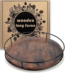 12" Acacia Wood Lazy Susan Turntable, Tomoaza Kitchen Organizer Turntable With Steel Sides, 360 Degree Turntable For Countertop Cabinet Or Dining Table(Black) 22 12" Acacia Wood Lazy Susan Turntable, Tomoaza Kitchen Organizer Turntable With Steel Sides, 360 Degree Turntable For Countertop Cabinet Or Dining Table(Black) -Kitchen Island Sale 51ZpjYLSV0L. AC 1