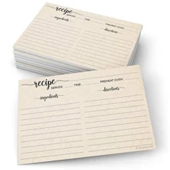 Recipe Cards 4x6 Tan Simple Script, 50-Pack, Made In USA, Double-Sided Thick Cardstock, Cute Vintage Rustic Kraft Look For Bridal Shower Wedding Housewarming Gift