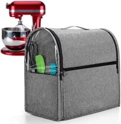 Luxja Dust Cover For 6-8 Quart KitchenAid Mixers (with Clear Side Zipper Pockets), Dust Cover With Top Handle For 6-8 Quart Stand Mixers And Extra Accessories, Gray Dots -Kitchen Island Sale 51Zy1ahQZ3L. AC